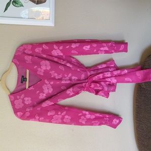 Halogen Tie Waist Sheer Sleeve Blouse